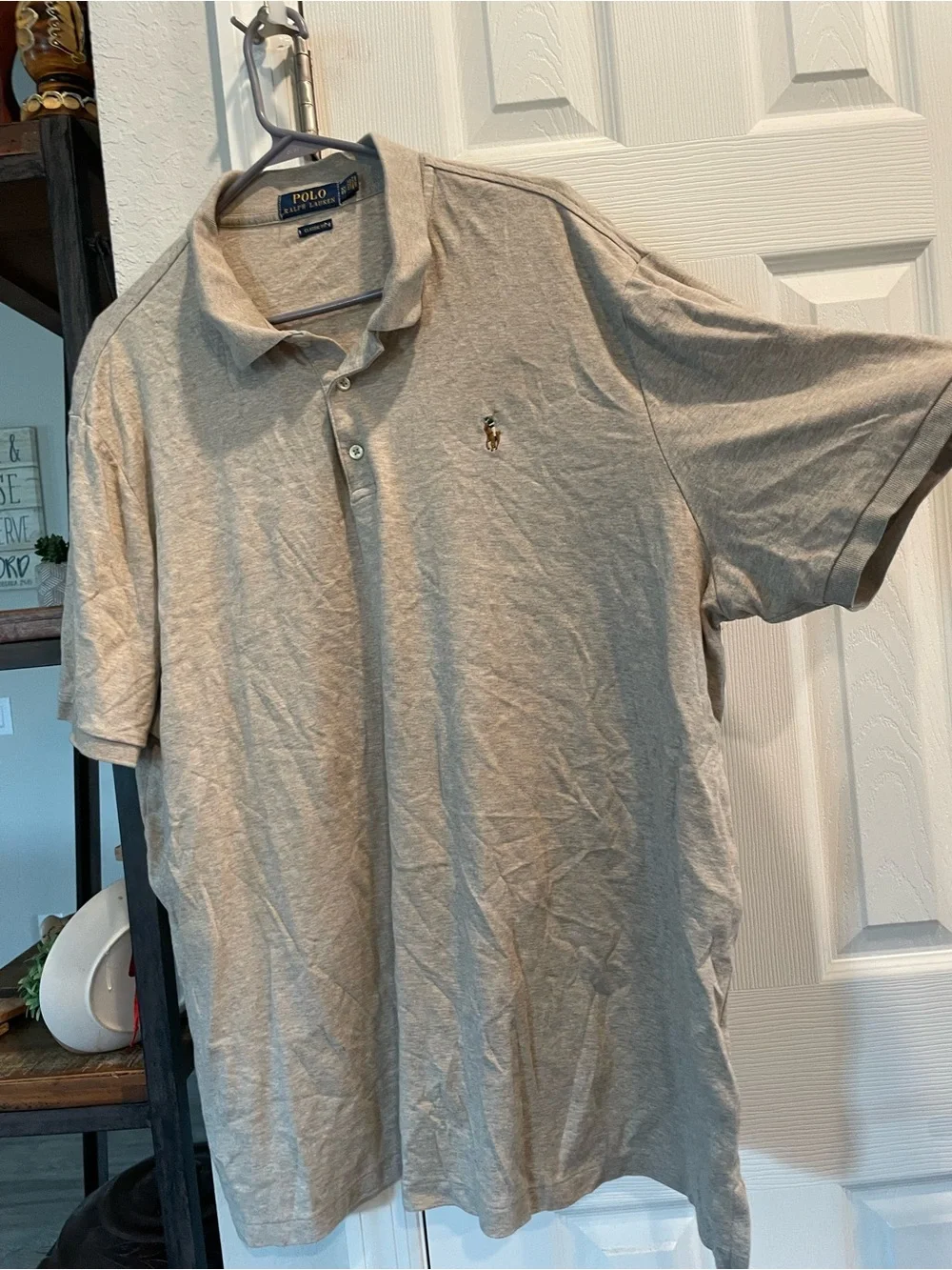 Polo Ralph Lauren short sleeve beige Casual golf polo embroidered flesh pony XXL